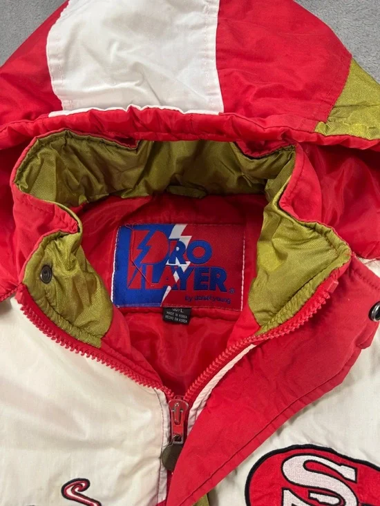 🔥🚨Vintage 90’s San Francisco 49ers Pro Player Jacket Size Large Big Spellout. - Picture 2 of 5